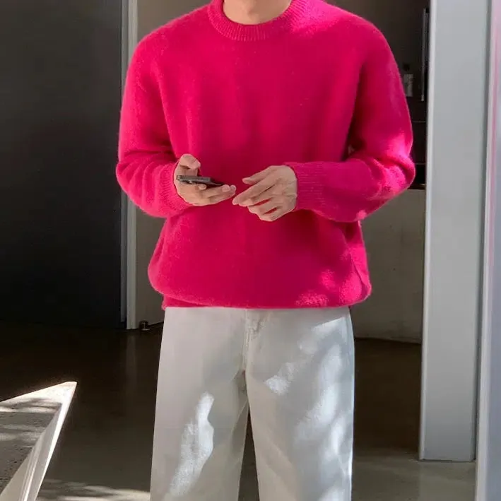 Maxct Round Neck Knitted Loose Sweater