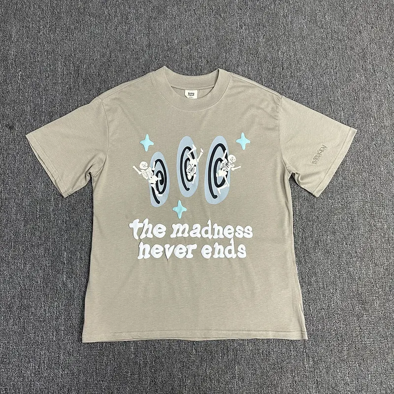 Maxct 90S Streetwear Bp High Street Foam Letter Print Loose Round Neck Short Sleeve Men'S And Women'S Casual T-Shirt Couple Half Sleeve Fashion