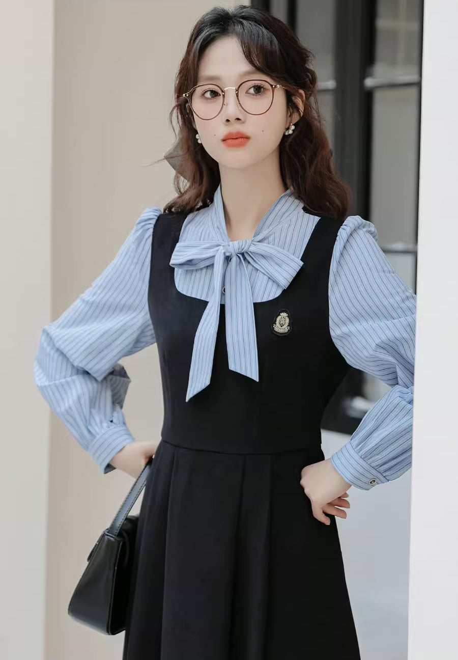 Stripe Academia Twofer Midi Dress Maxct