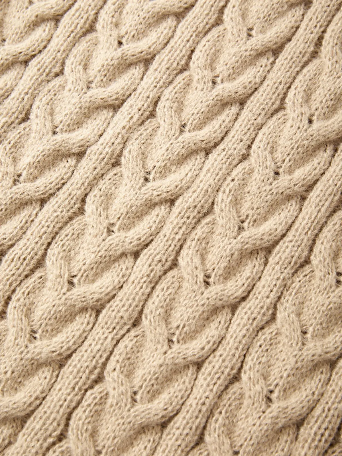 V Neck Cable Knit Long Sleeve Mini Dress Maxct