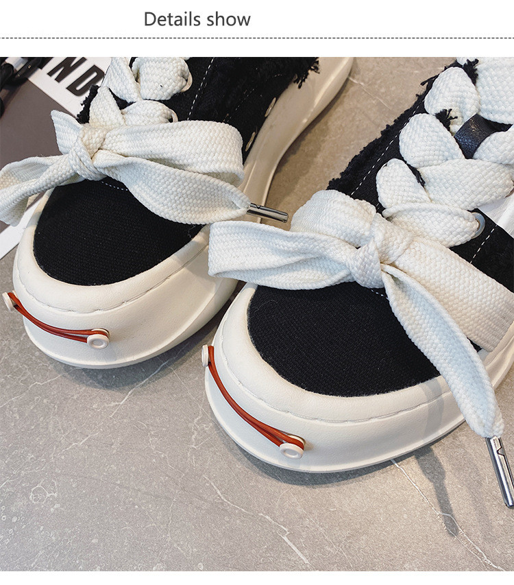 Chunky Canvas Platform Sneakers: Women's Thick Sole - true deals club