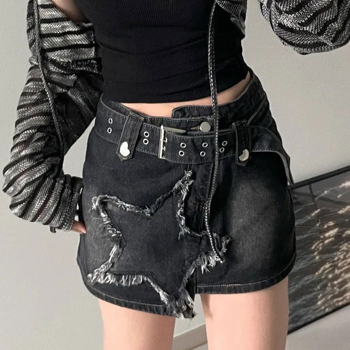 Star Girl Denim Skirt Maxct