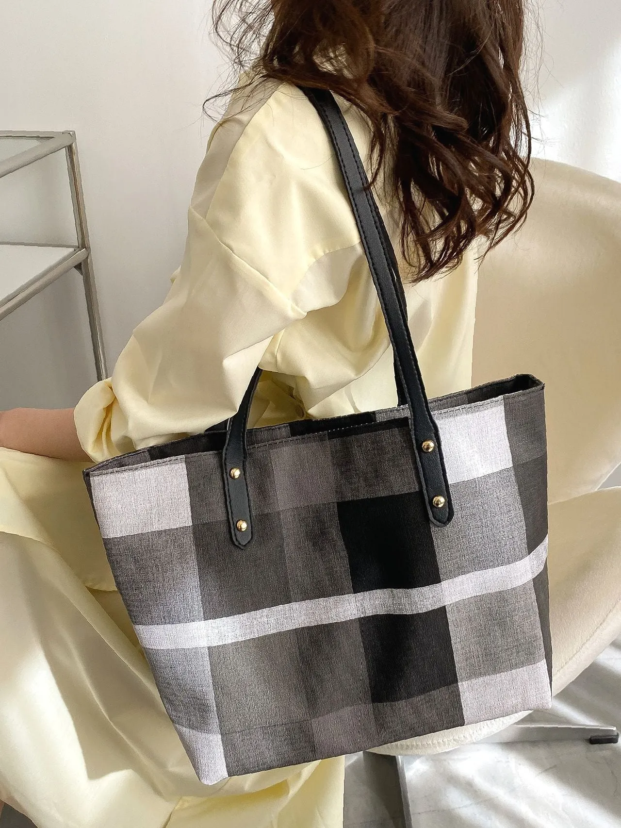 Maxct - Colorblock Large Capacity Tote Bag  - Women Tote Bags