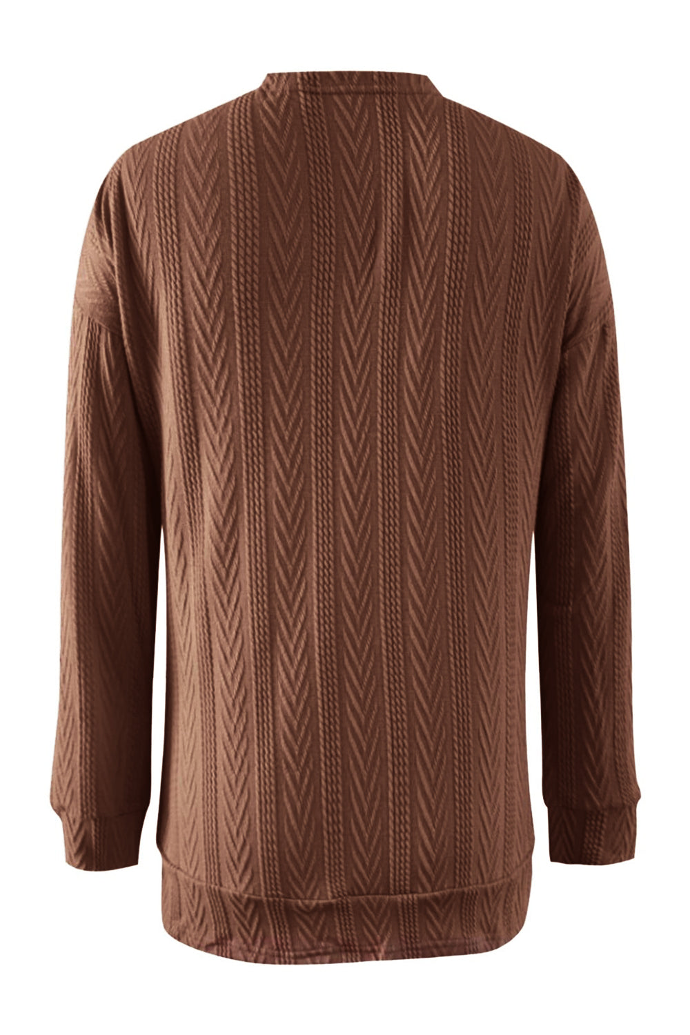 Maxct &Full Size Textured Open Front Long Sleeve Cardigan