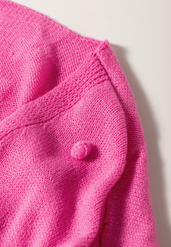 Maxct &Pompom Color Block Open Front Cardigan