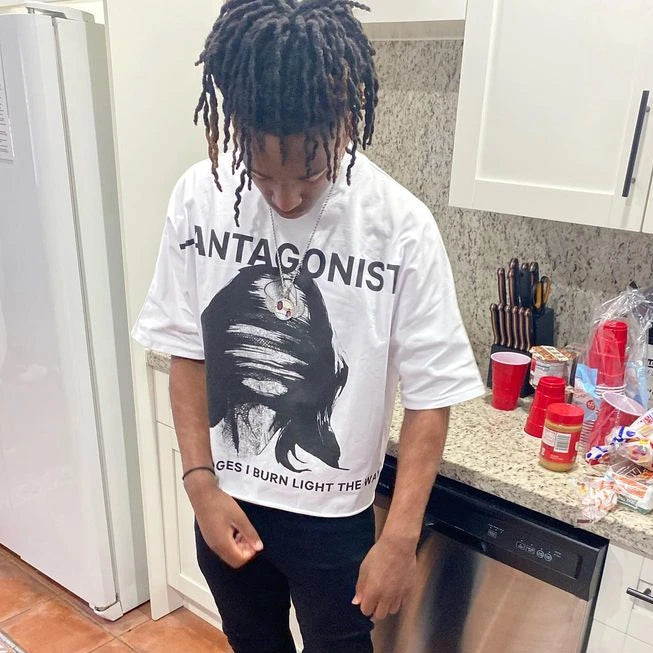 Maxct New Y2K Clothes Harajuku Casual Gothic Tops Pure Cotton T Shirt Hip Hop Retro Cartoon Oversized Graphic Print T Shirt Men Women