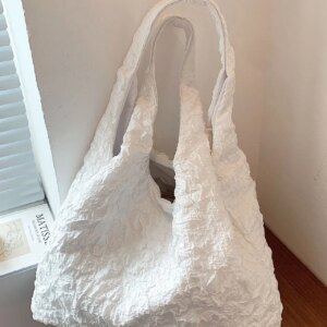 Maxct - Minimalist Ruched Detail Shoulder Tote Bag - Women Tote Bags