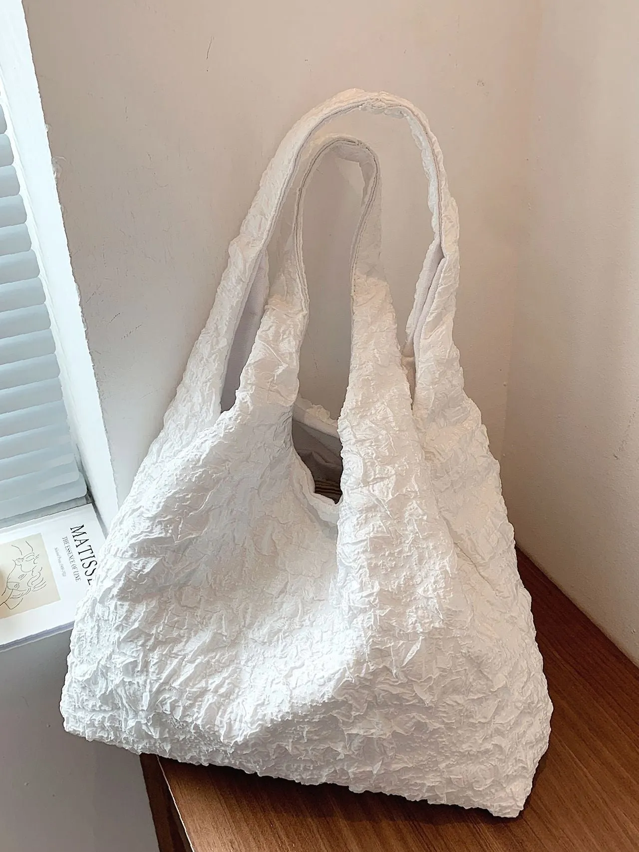 Maxct - Minimalist Ruched Detail Shoulder Tote Bag - Women Tote Bags