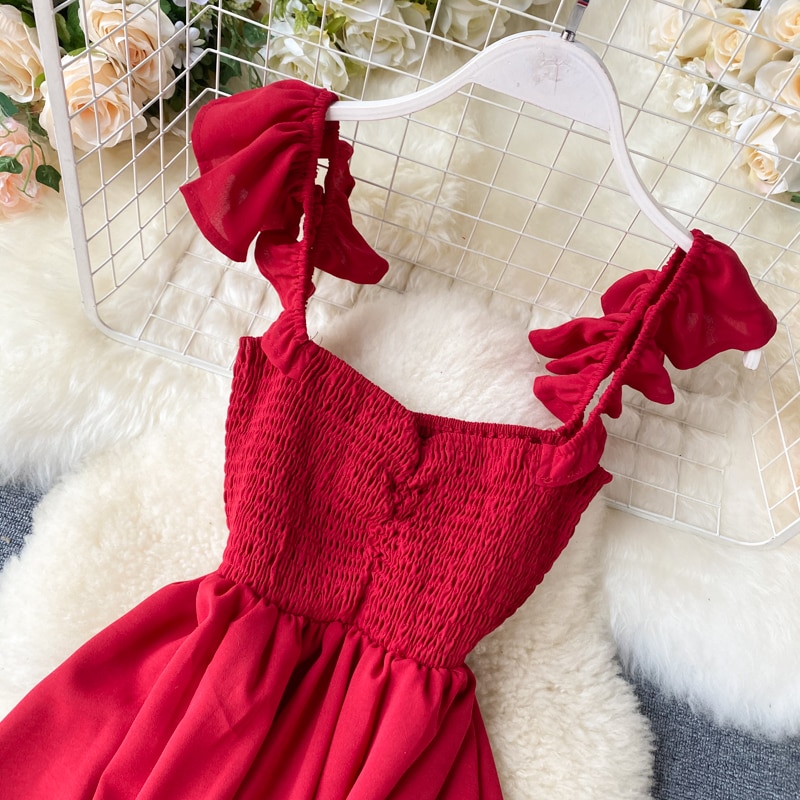 High Waist Slash Neck Women Long Dress Elegant Big Swing A-line Vestidos Verano Vintage Green/Red Party Robe For Female