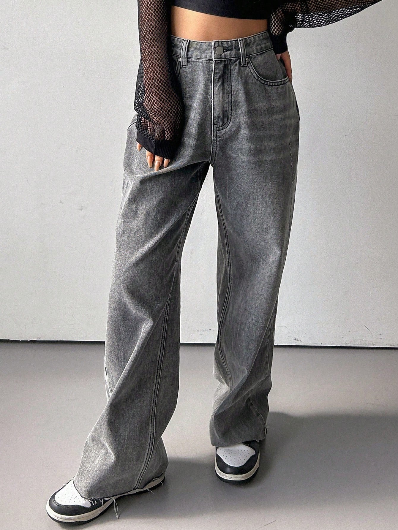Maxct Women's Wide Leg Casual Denim Pants For Everyday Outfit