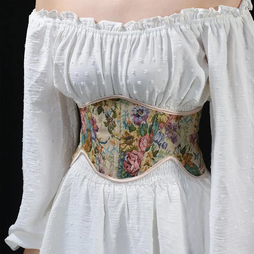 Maxct &Cottagecore Ribbon Lace Up Waist Corset