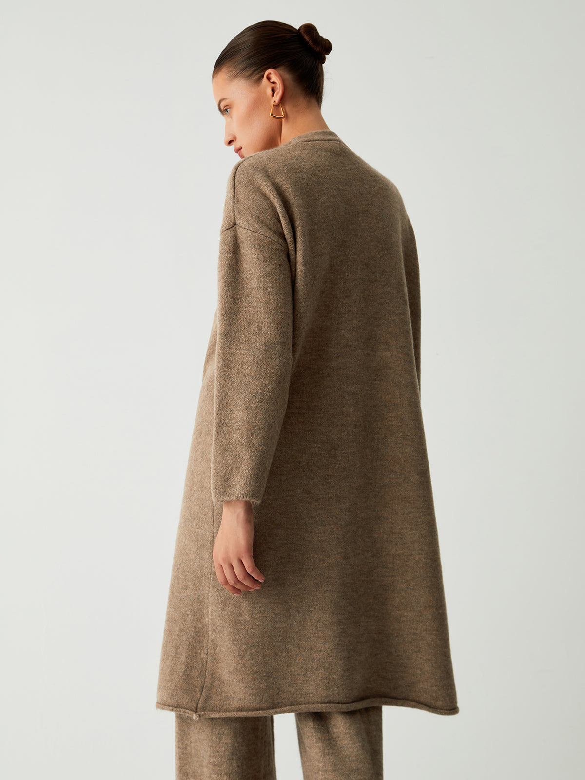 Maxct Leisure Long Cardigan Three Piece Pants Set