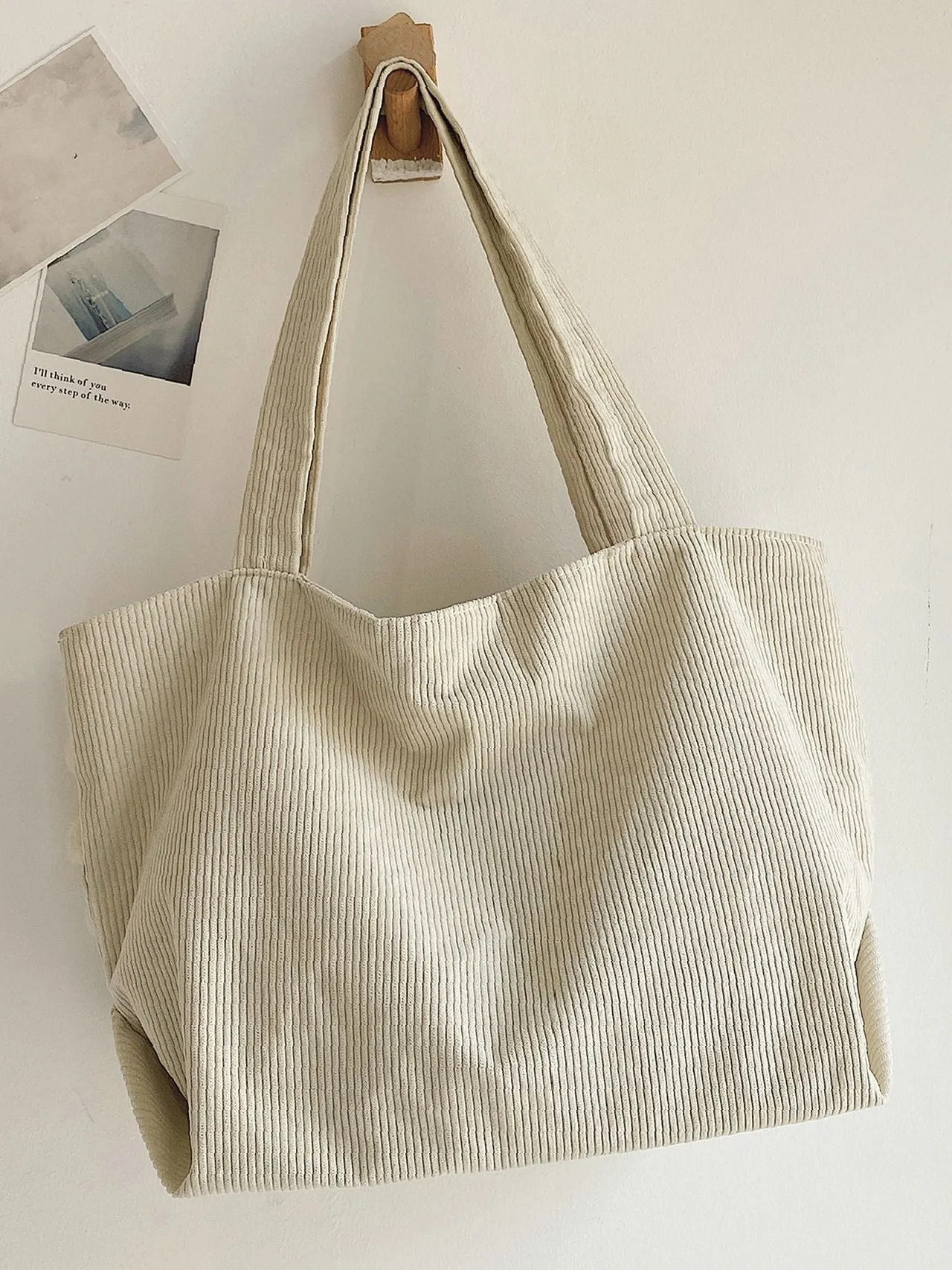 Maxct - Large Capacity Corduroy Shoulder Tote Bag  - Women Tote Bags