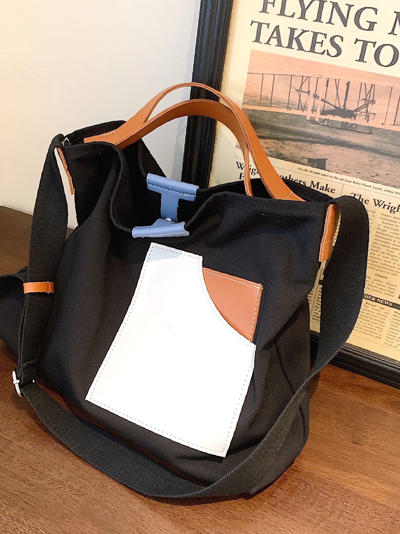 Maxct - Colorblock Top Handle Bag - Women Tote Bags
