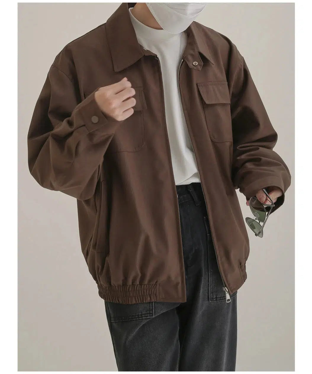 Maxct Retro Lapel Zip Bomber Jacket
