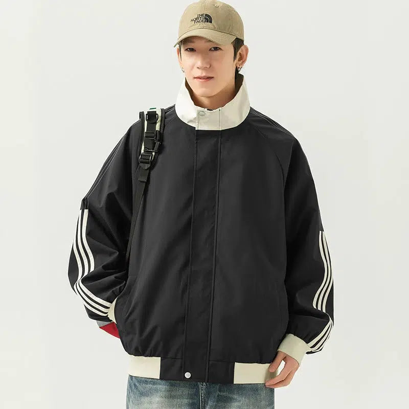 Maxct Striped Windproof Outdoor Jacket