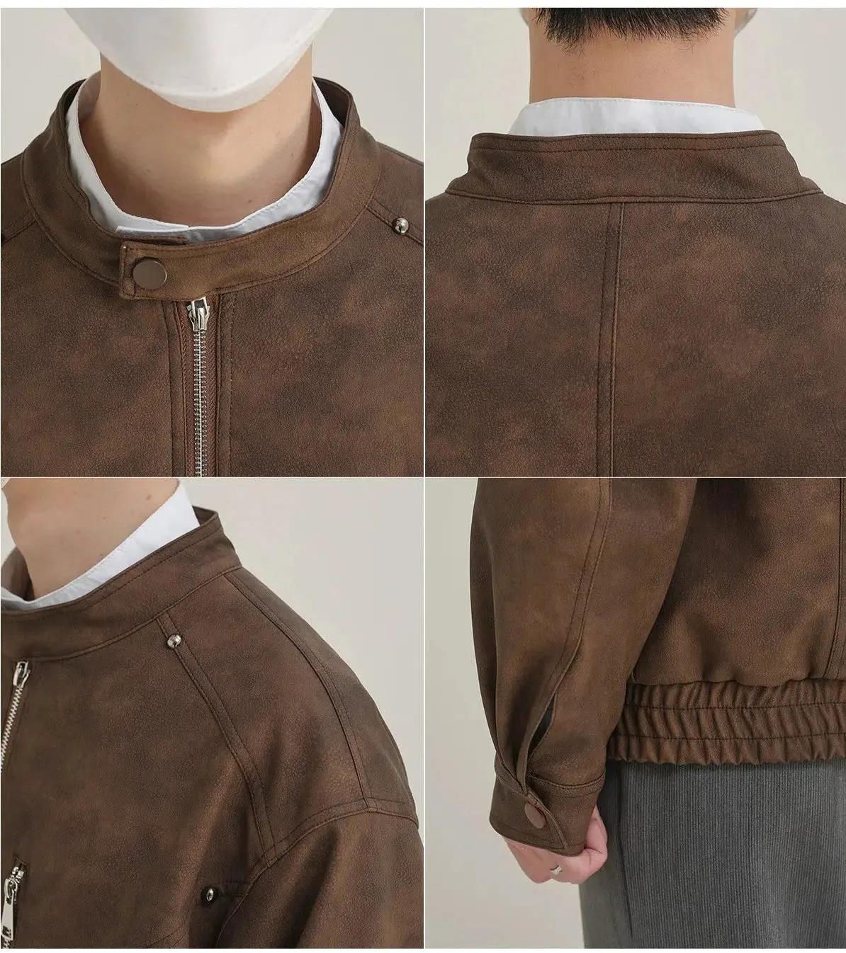 Maxct Retro Matte Leather Rivet Jacket