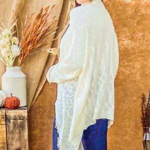 Maxct &And The Why Textured Knit Fringe Hem Cardigan