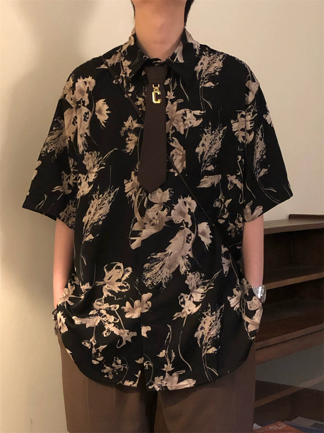 Nagawl Dark Flowers Shirt Maxct