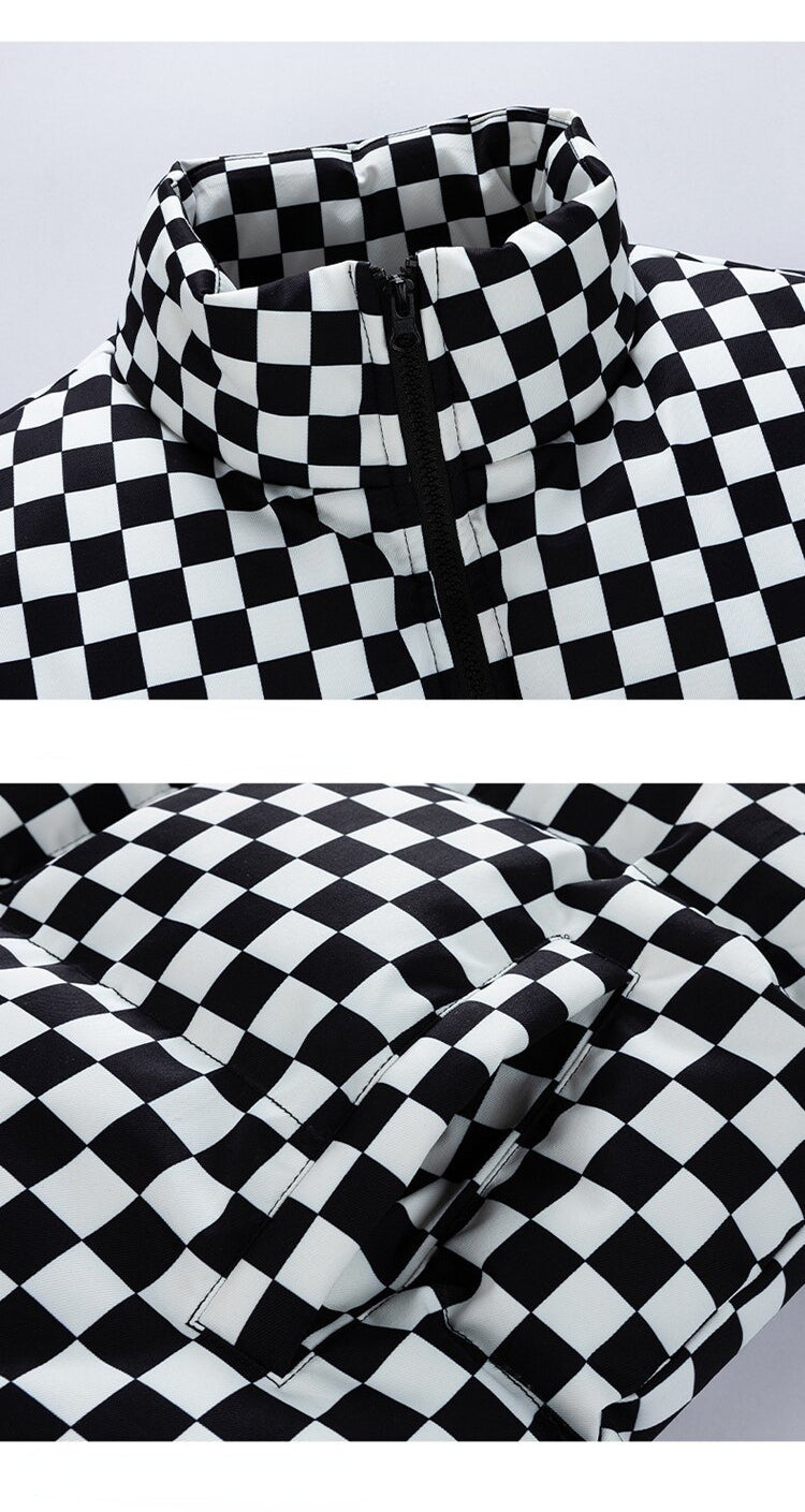 &REALLIFE Men's Checkered Puffer Jacket - M-5XL