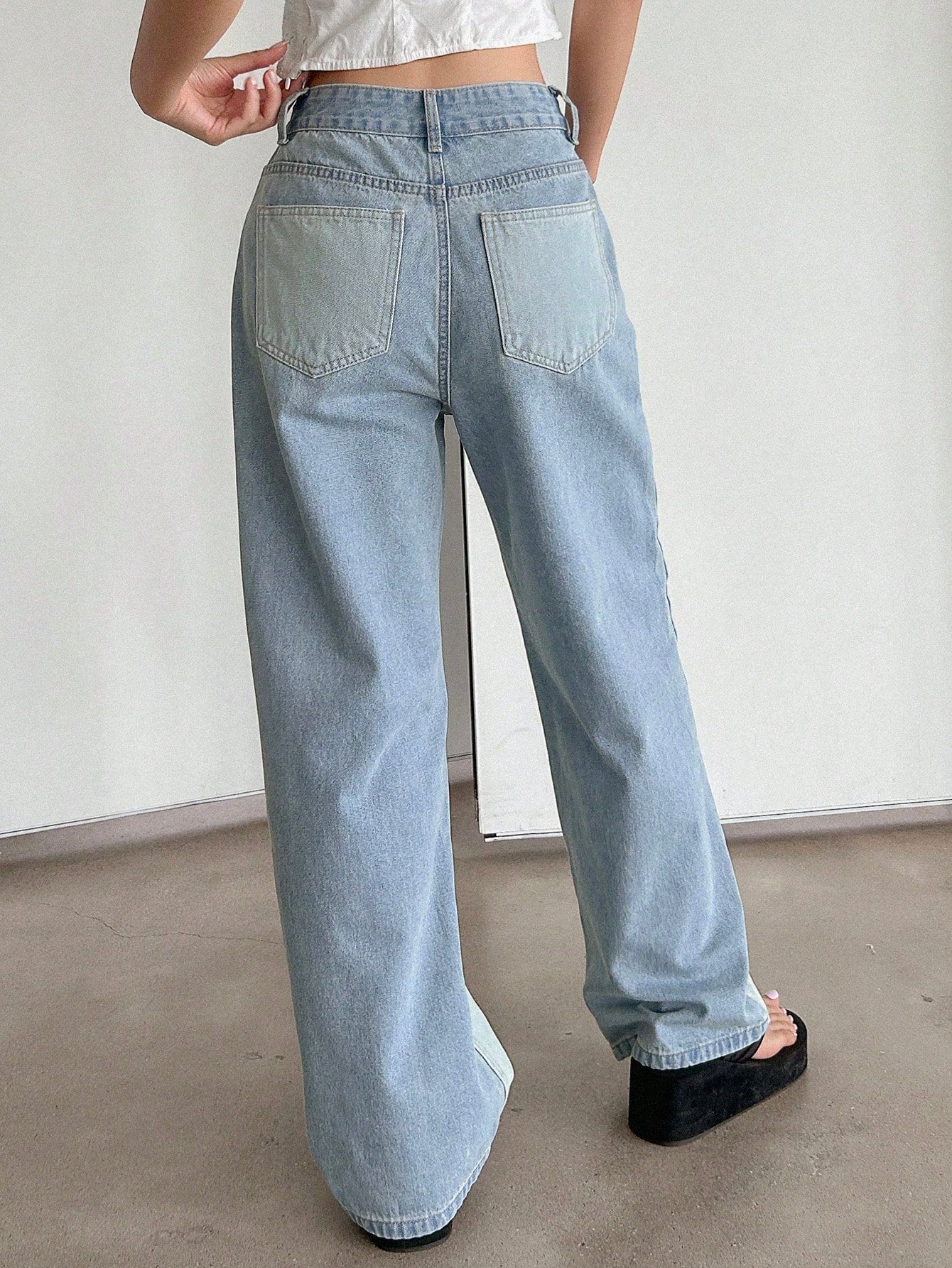 Maxct Women's Loose Fit Wide Leg Casual Denim Pants With Pockets