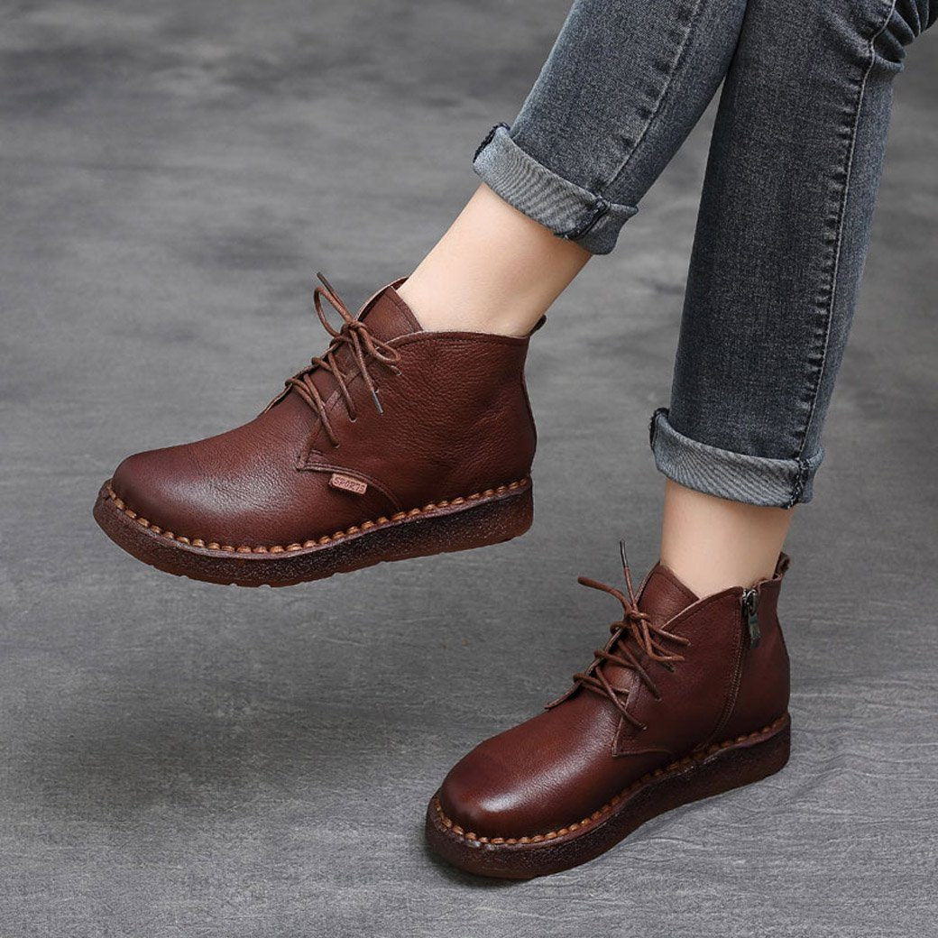 Maxct Women Autumn Winter Retro Handmade Boots