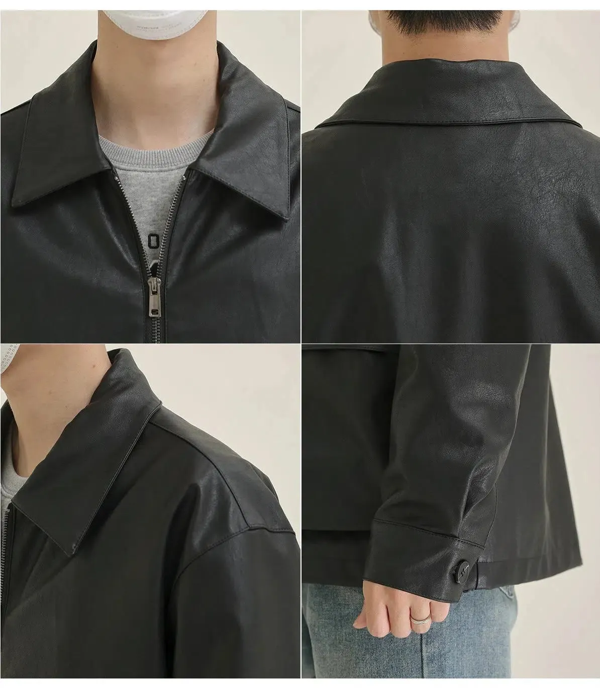 Maxct Large Pocket Black Leather Jacket