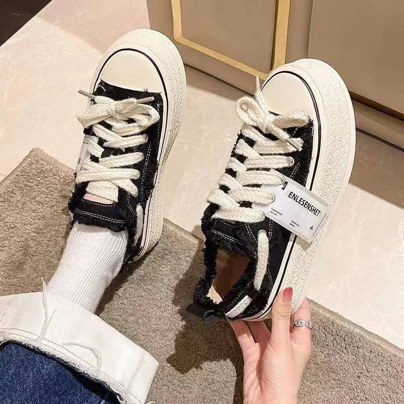 Shoes for Teen Girls Canvas Platform Sneakers Maxct
