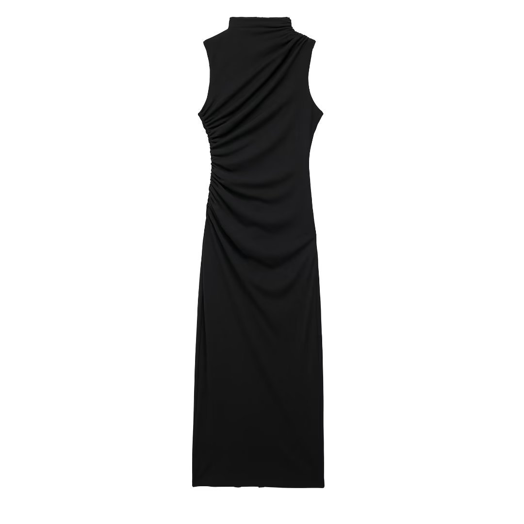 Maxct New Pleated Trim Sleeveless Flute Dress 3152200