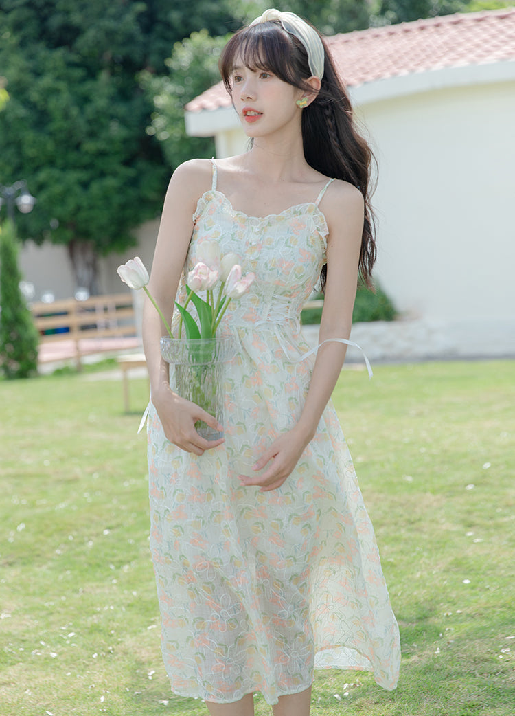 Watercolor Garden Cami Dress Maxct