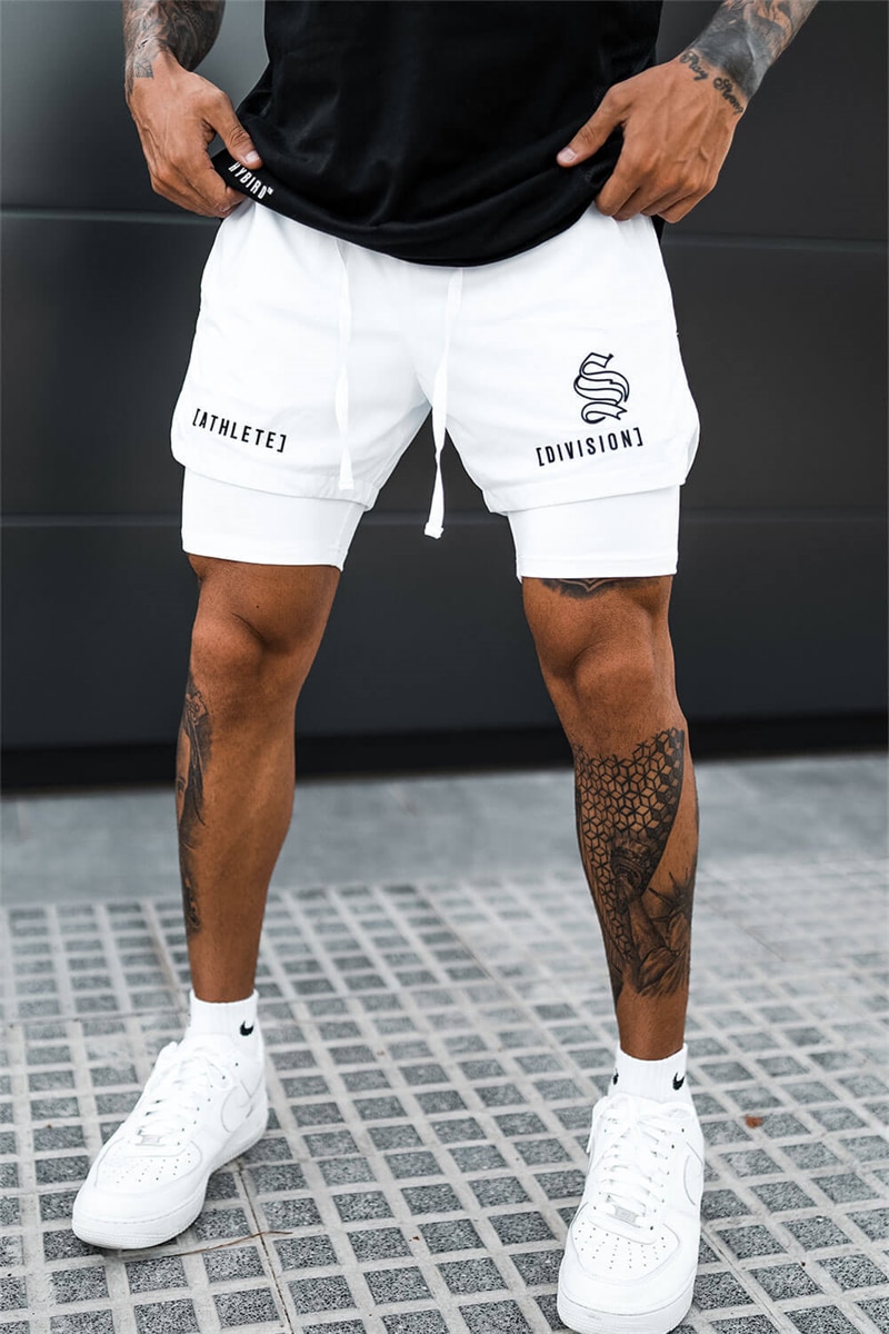 Men's 2-in-1 Quick Dry Gym Shorts - Breathable. Double-Deck. Running - true deals club