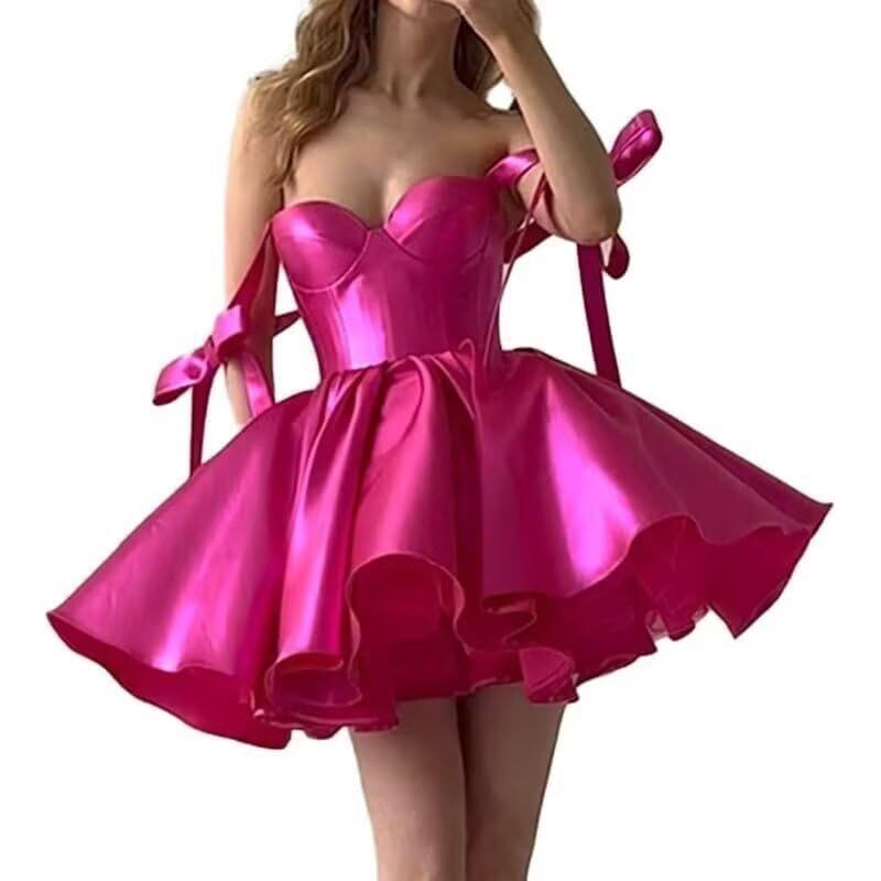 Maxct avant garde dress to impress Wedding Dress Mini Satin Dress Tube Top Backless Satin Banquet Party Skirt