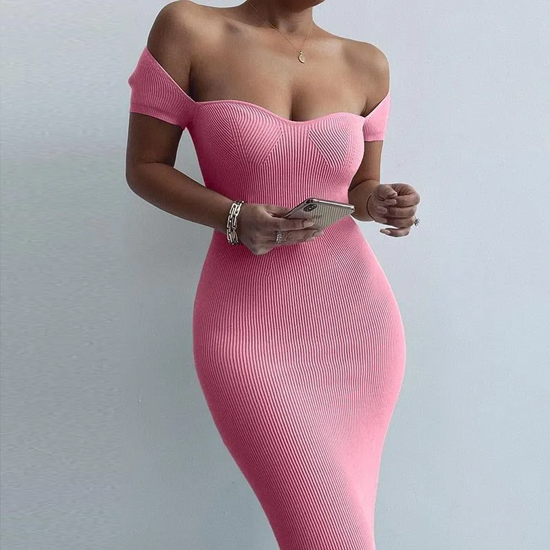 Self-Made Girl Knitted Midi Dress Maxct