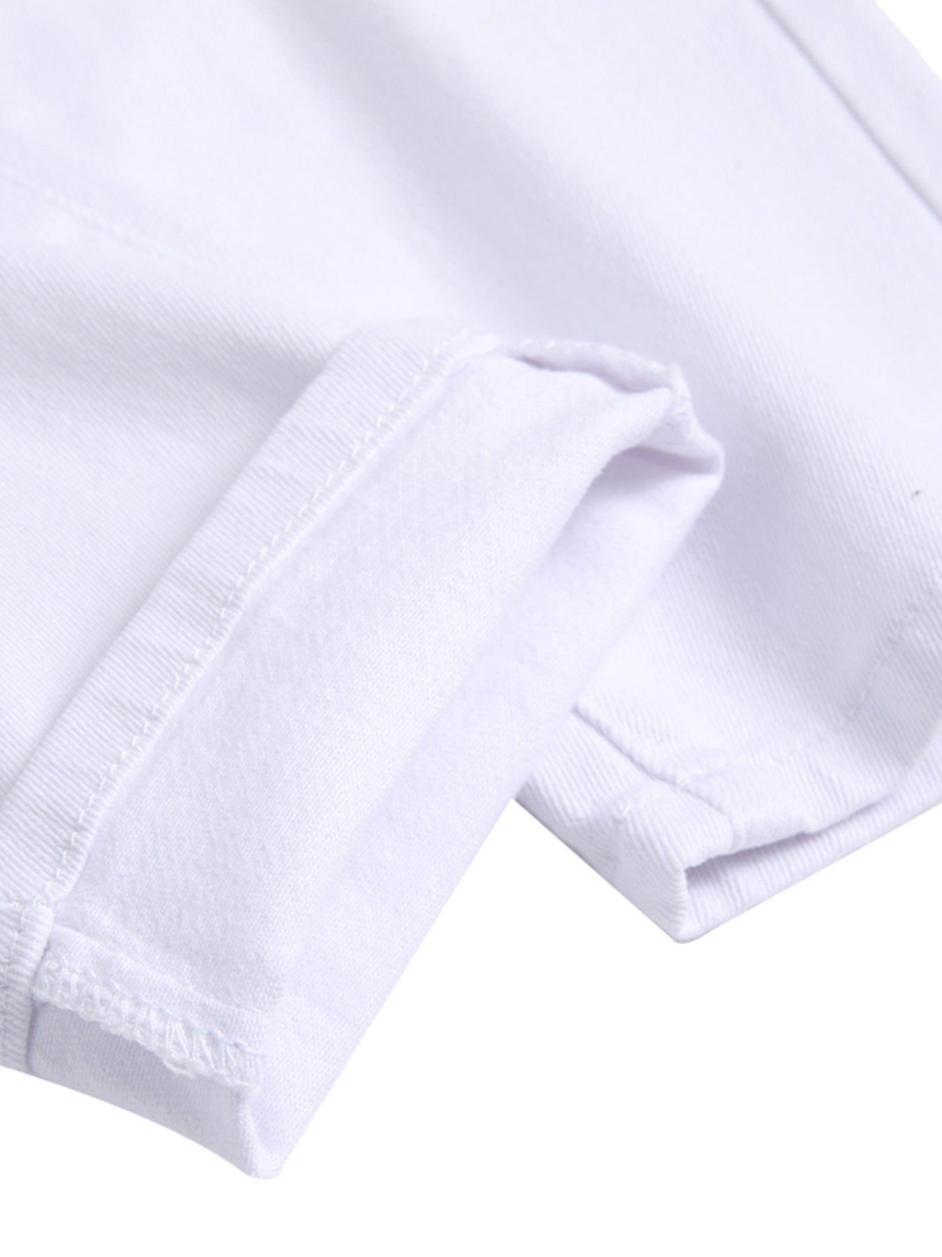 Men's Casual Ripped Slim Fit White Cotton Jeans