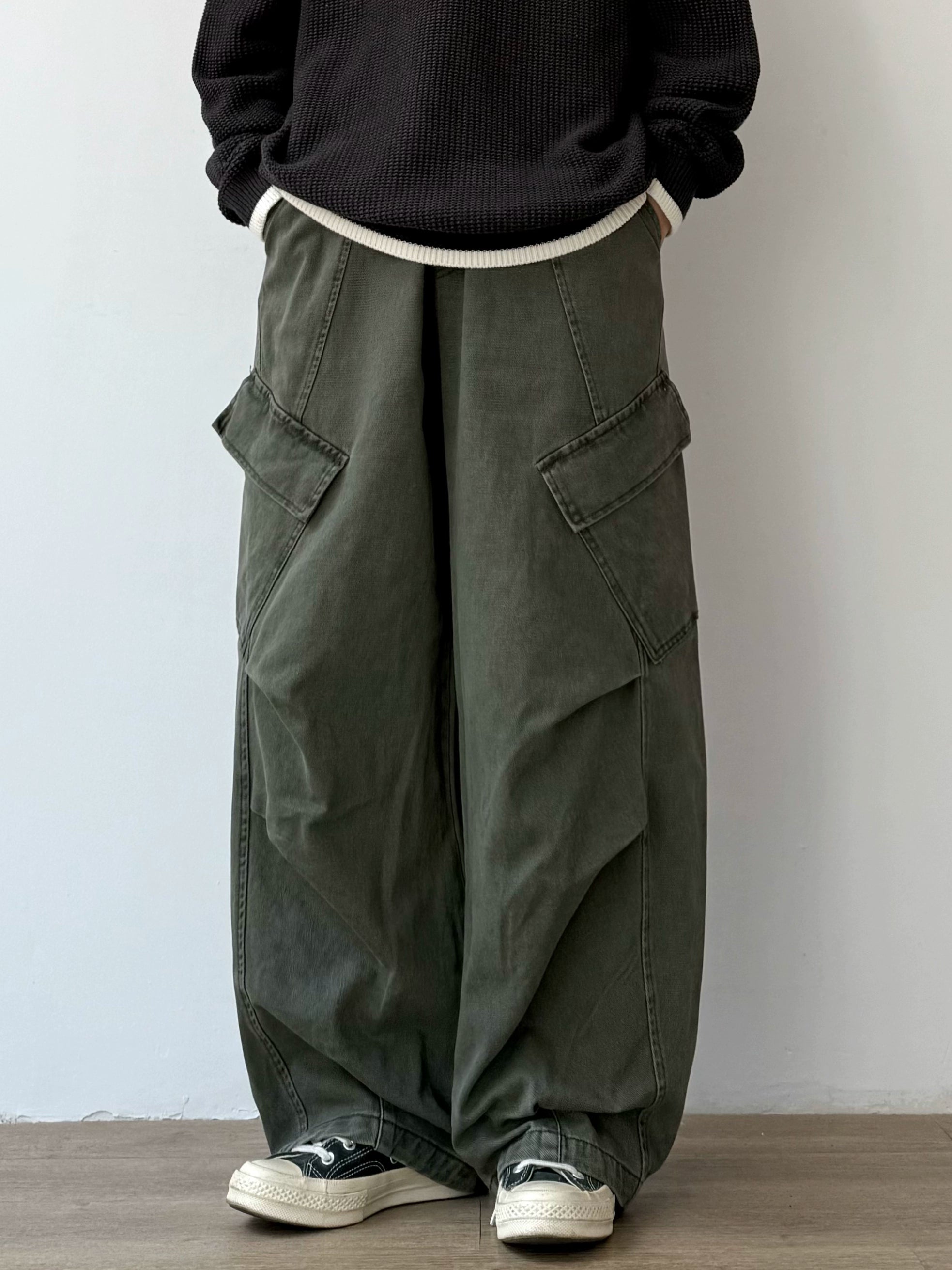 EVER Thickened Washed Cargo Pants Maxct