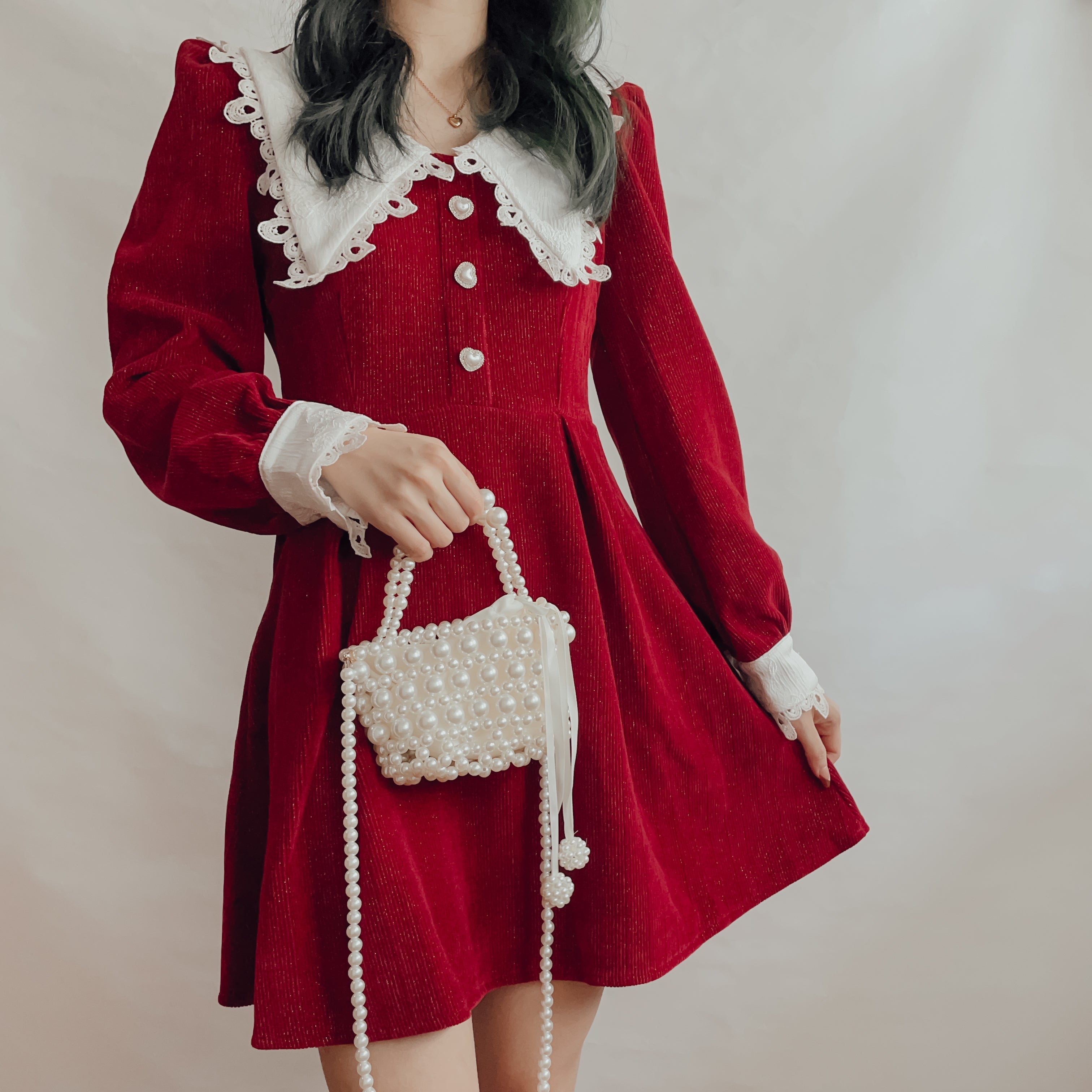 Sweet Love Peter Pan Knit Dress Maxct