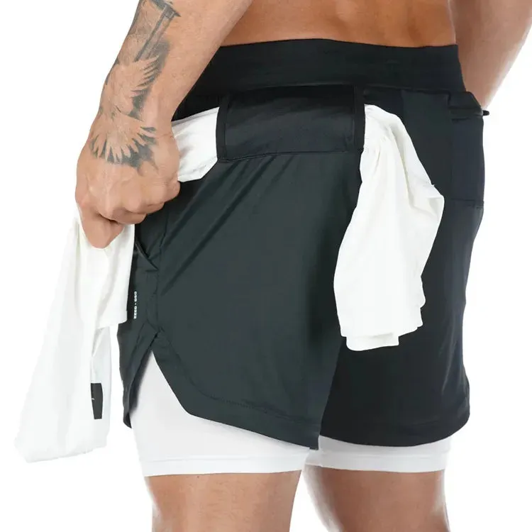 2-in-1 Running & Gym Mens Quick Dry Shorts Maxct