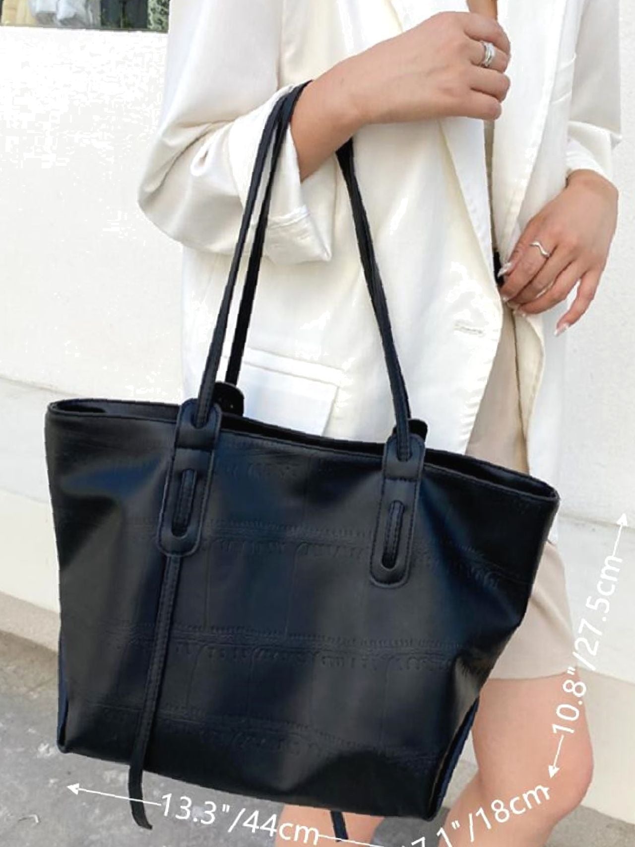 Maxct - Minimalist Textured Shoulder Tote Bag  - Women Tote Bags