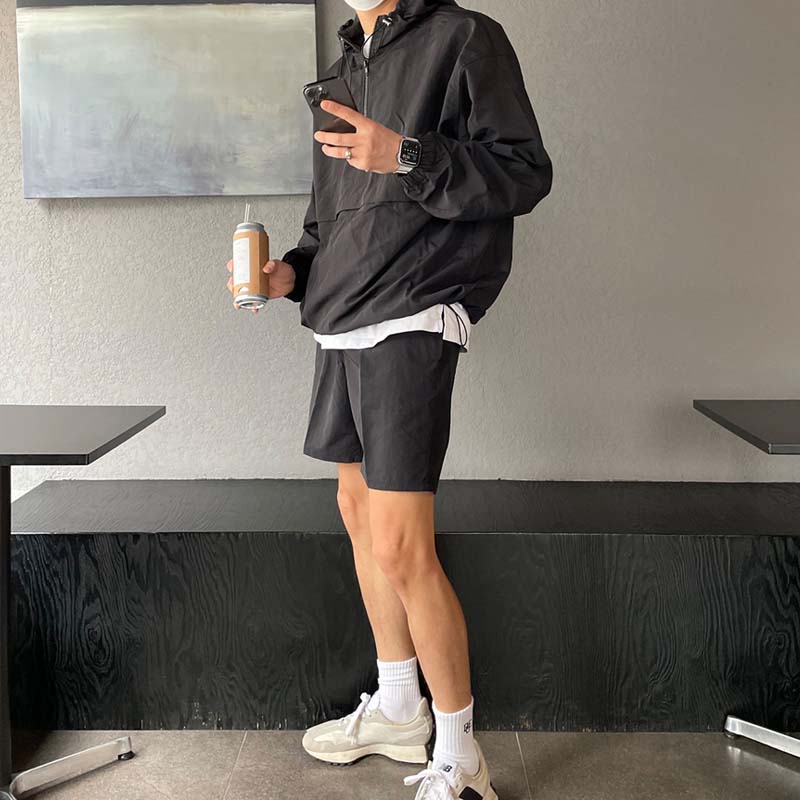 Maxct Loose Hooded Top Shorts Sports Suit