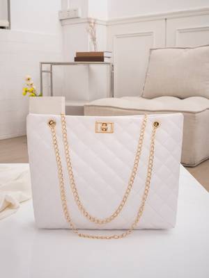 Large Capacity Textured Shoulder Tote Bag - Women Tote Bags