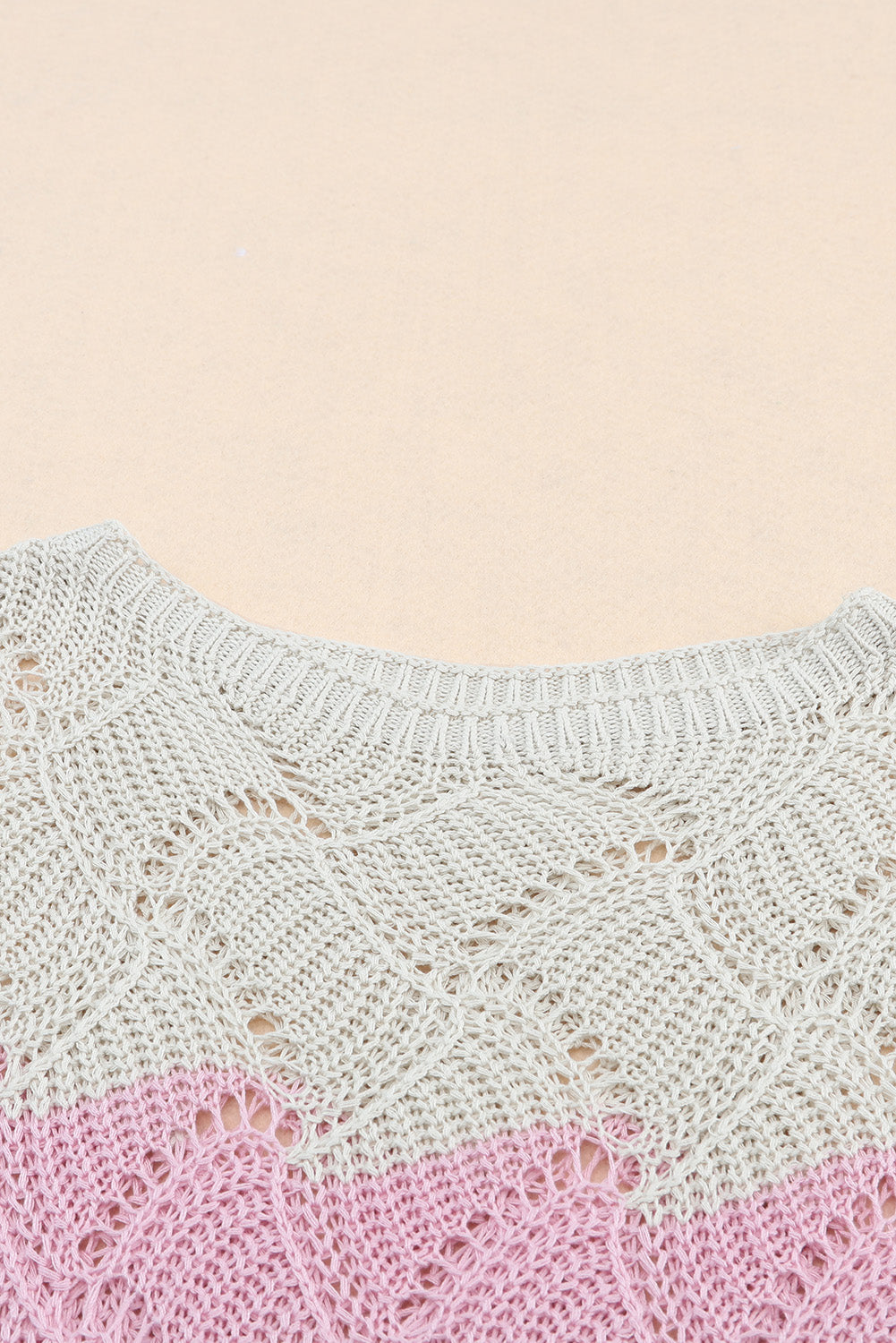 Maxct &Color Block Hollow Boat Neck Sweater