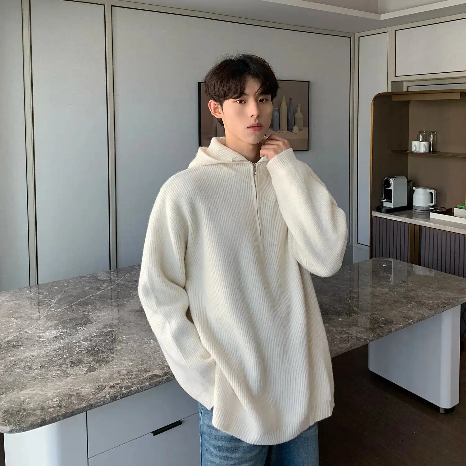 Maxct Basic Half-zip Hooded Sweater