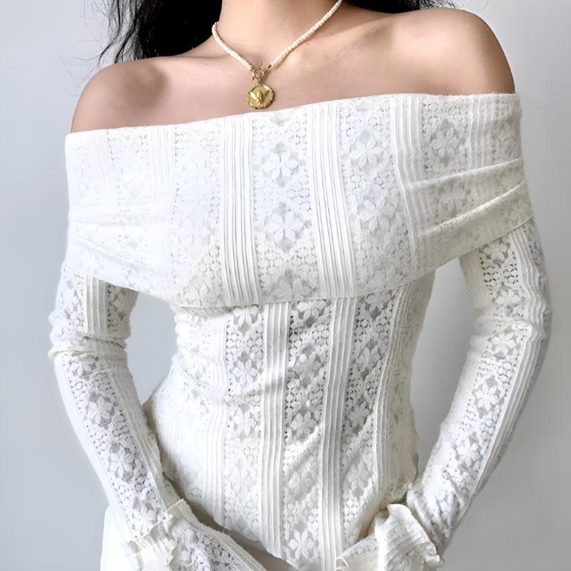 Maxct &Lace Off Shoulder Top