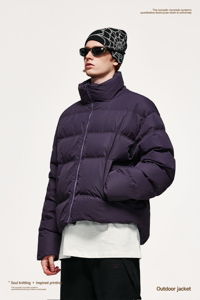 &INFL Windproof Cropped Duck Down Puffer Jacket [Unisex]