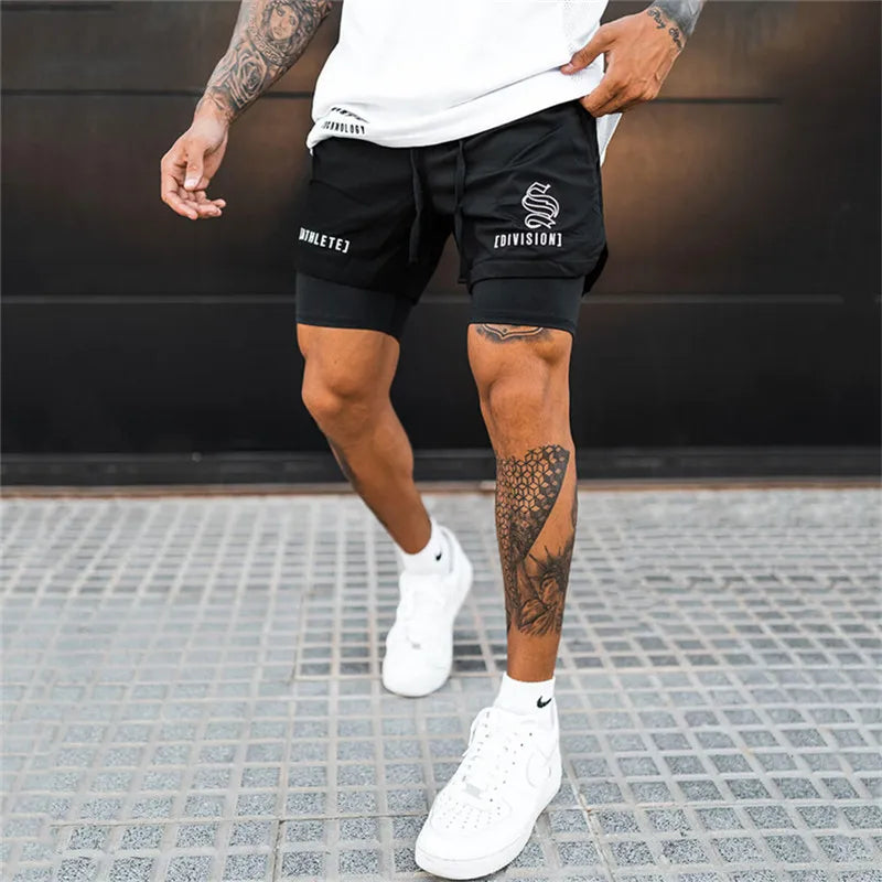 2-in-1 Running and Gym Quick Dry Shorts for Men Maxct