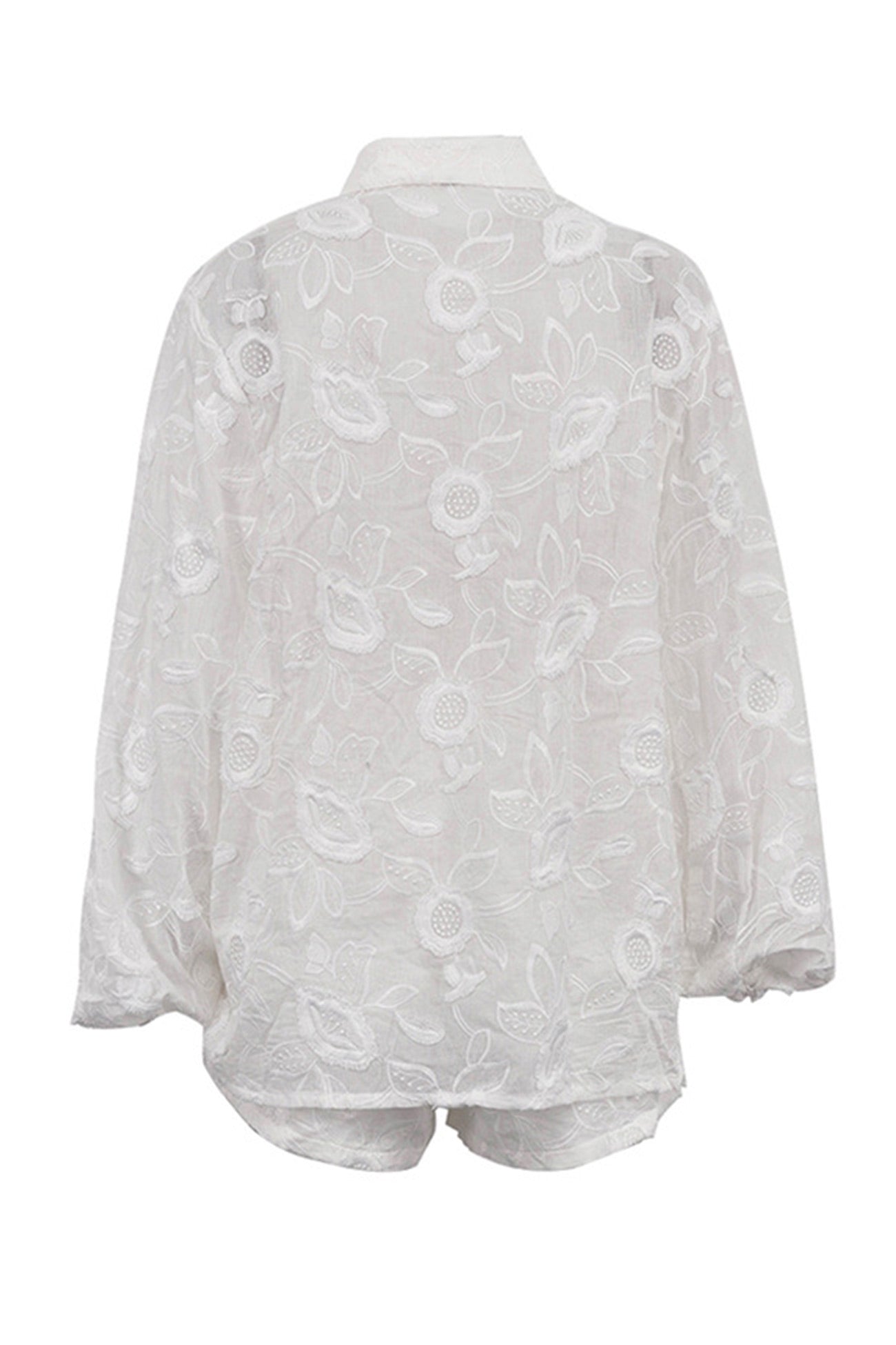 Maxct Floral Embroidery Long Sleeve Shirt Suits