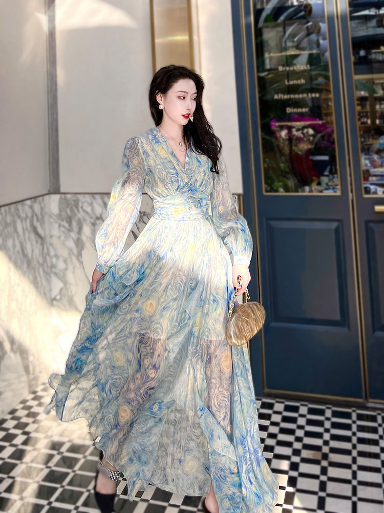 Starry Nights Ruffle Maxi Dress Maxct