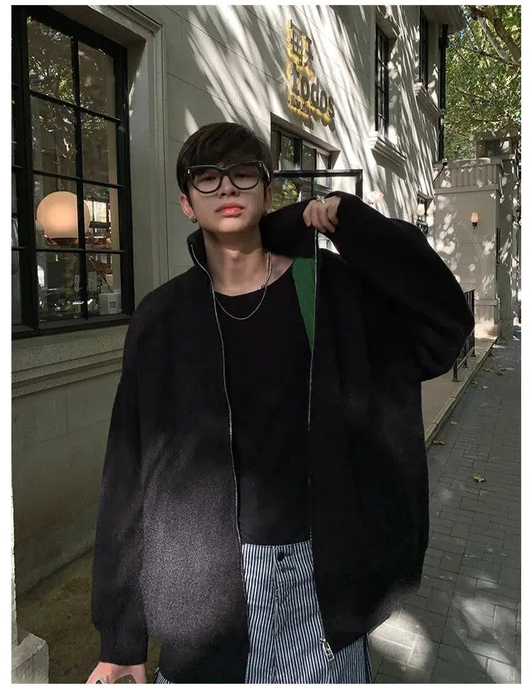 Maxct Turtleneck Zipper Cardigan Sweater