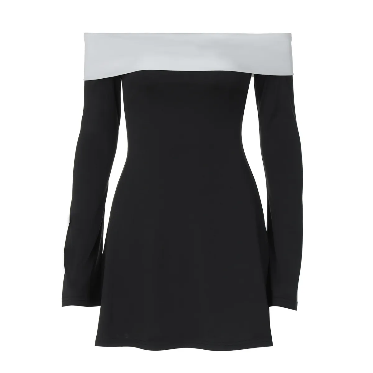 Maxct uniforms dress to impress French Fashion Classic Contrast Color Laminated Chest Wrap Long Sleeve Slim Temperament Style Dress Women
