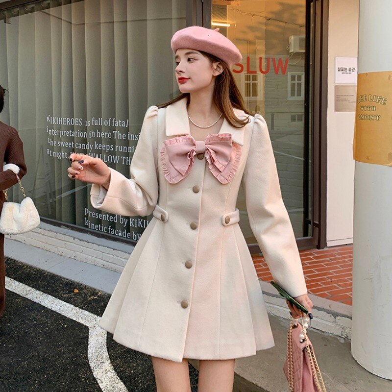 Sweet Bow Dress Coat Maxct